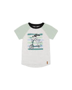 Deux Par Deux boys cotton raglan graphic tee