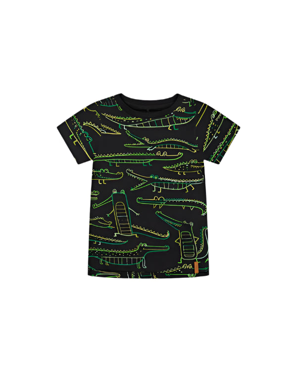 Deux Par Deux boys crocodile print tee