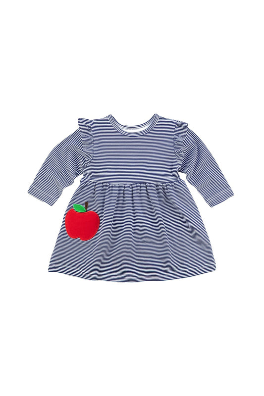 Florence Eiseman infant & girls stripe dress with apple pockets