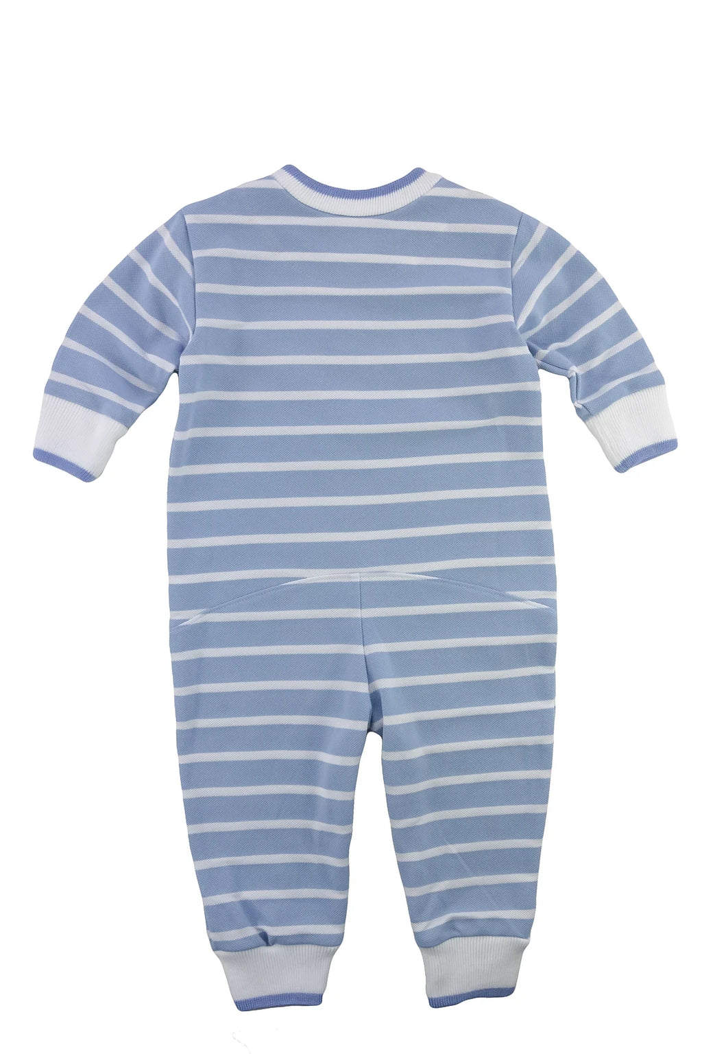 Florence Eiseman infant boy stripe romper with doggy applique