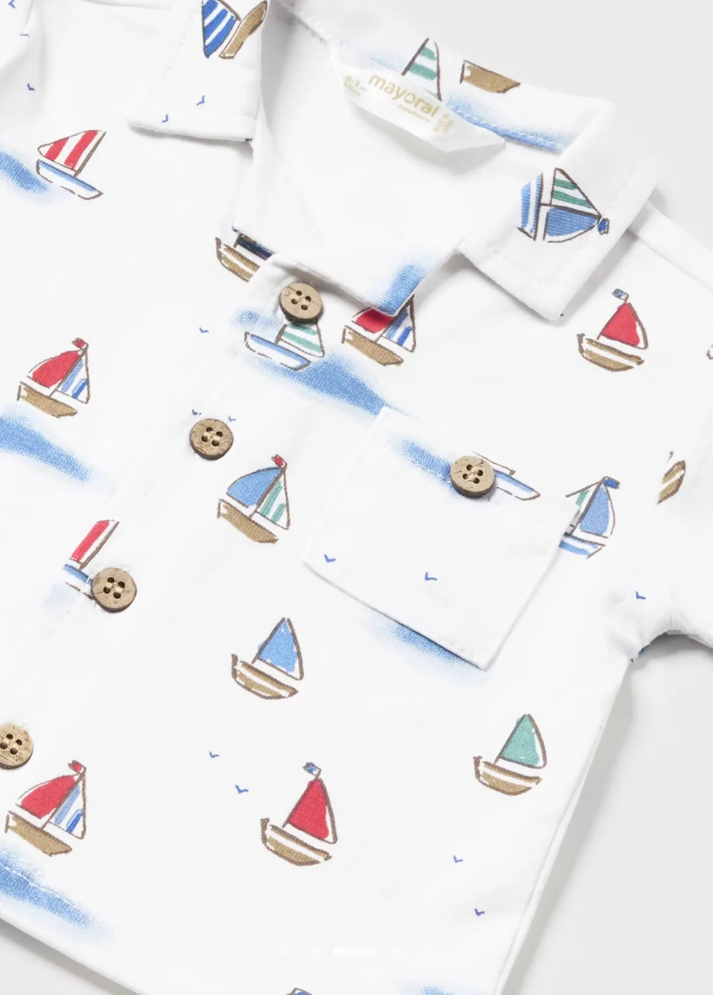 Mayoral infant boy sailboat short set