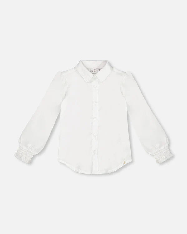 Deux Par Deux girls puffed sleeve blouse