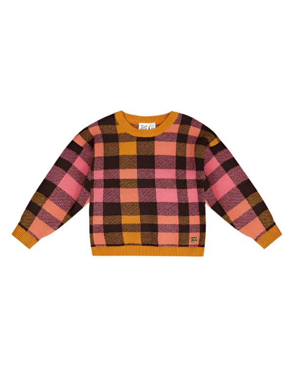 Deux Par Deux girls plaid sweater