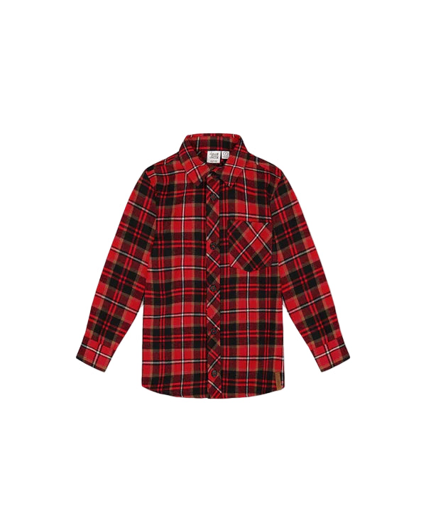 Deux Par Deux boys holiday plaid shirt
