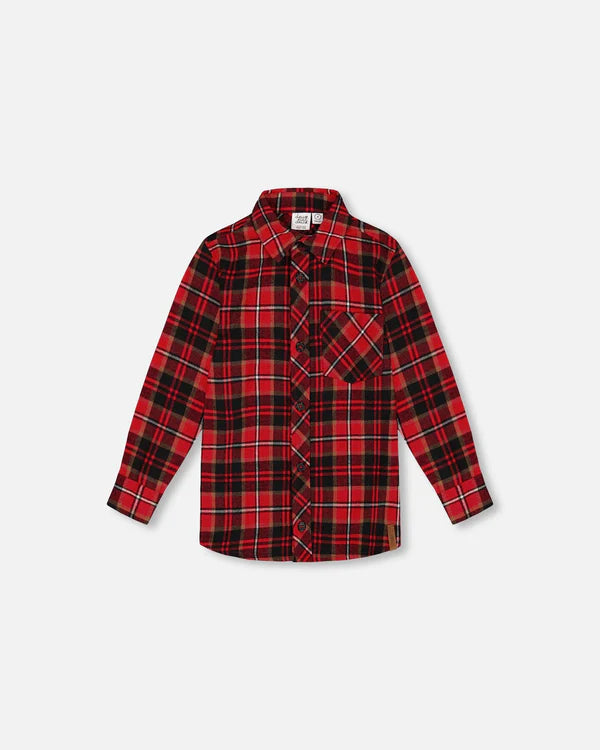 Deux Par Deux infant & boys holiday plaid shirt