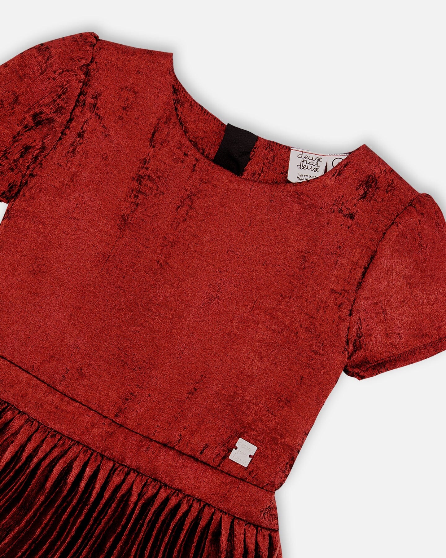 Deux Par Deux girls metallic red dress