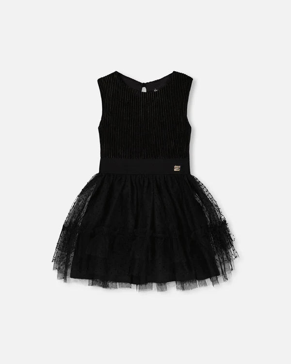 Deux Par Deux girls sleeveless dress with tulle skirt