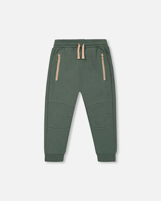 Deux Par Deux infant & boys fleece sweatpants with zip pockets