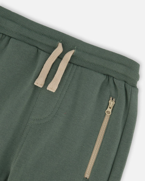 Deux Par Deux infant & boys fleece sweatpants with zip pockets