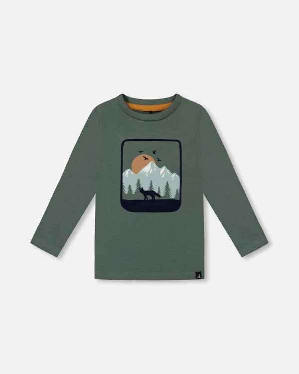 Deux Par Deux boys great outdoors long sleeve graphic tee