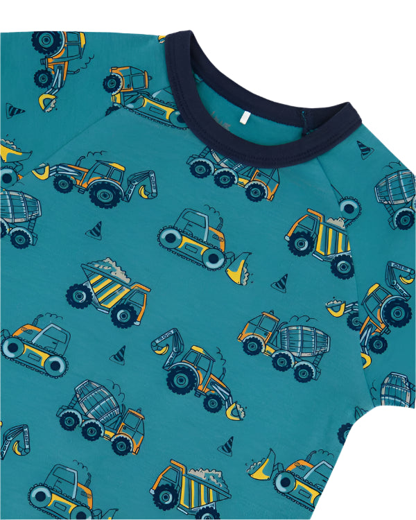 Deux Par Deux infant & boys construction truck pajamas