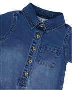 Deux Par Deux infant denim short romper