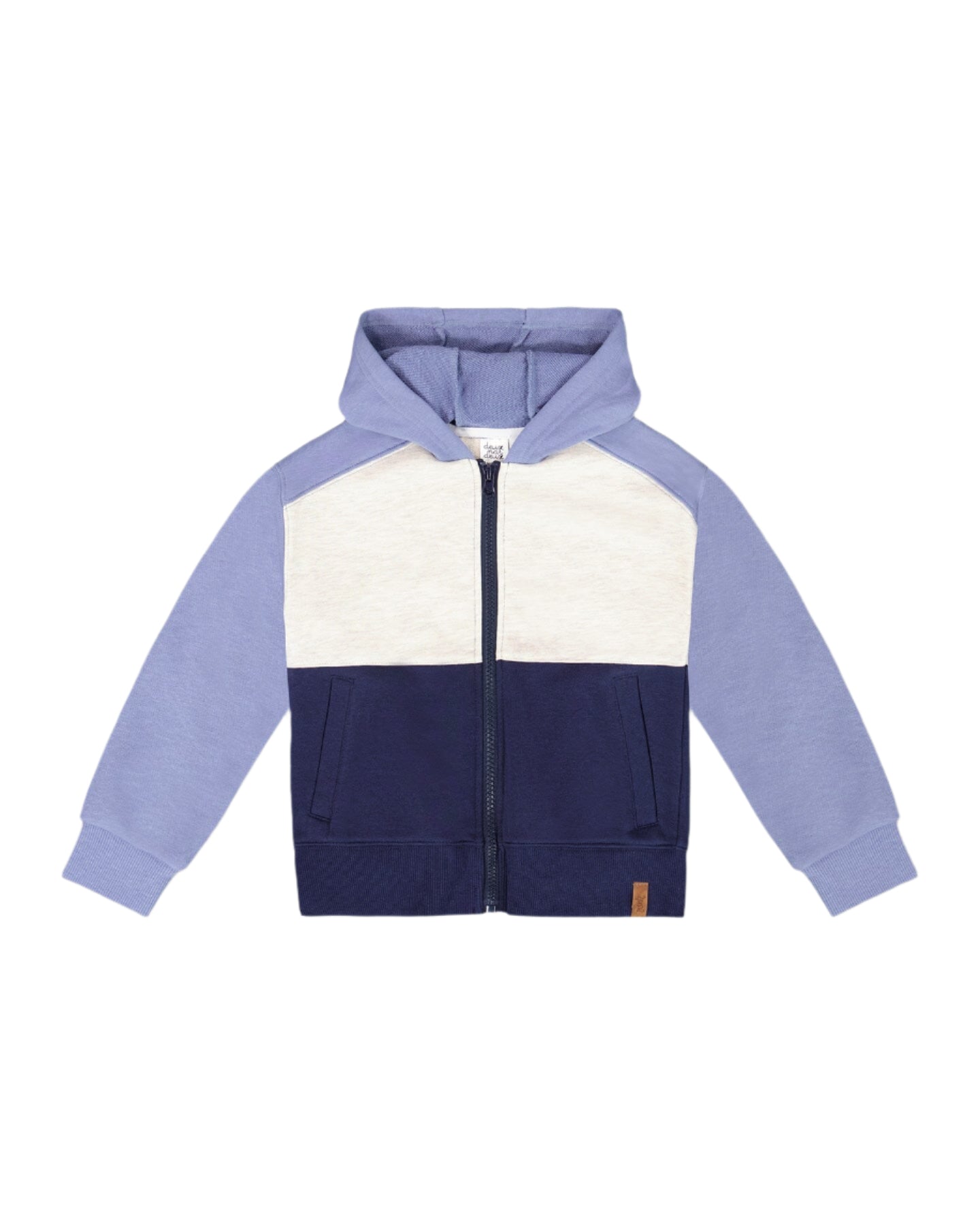 Deux Par Deux boys colorblock zip hoodie