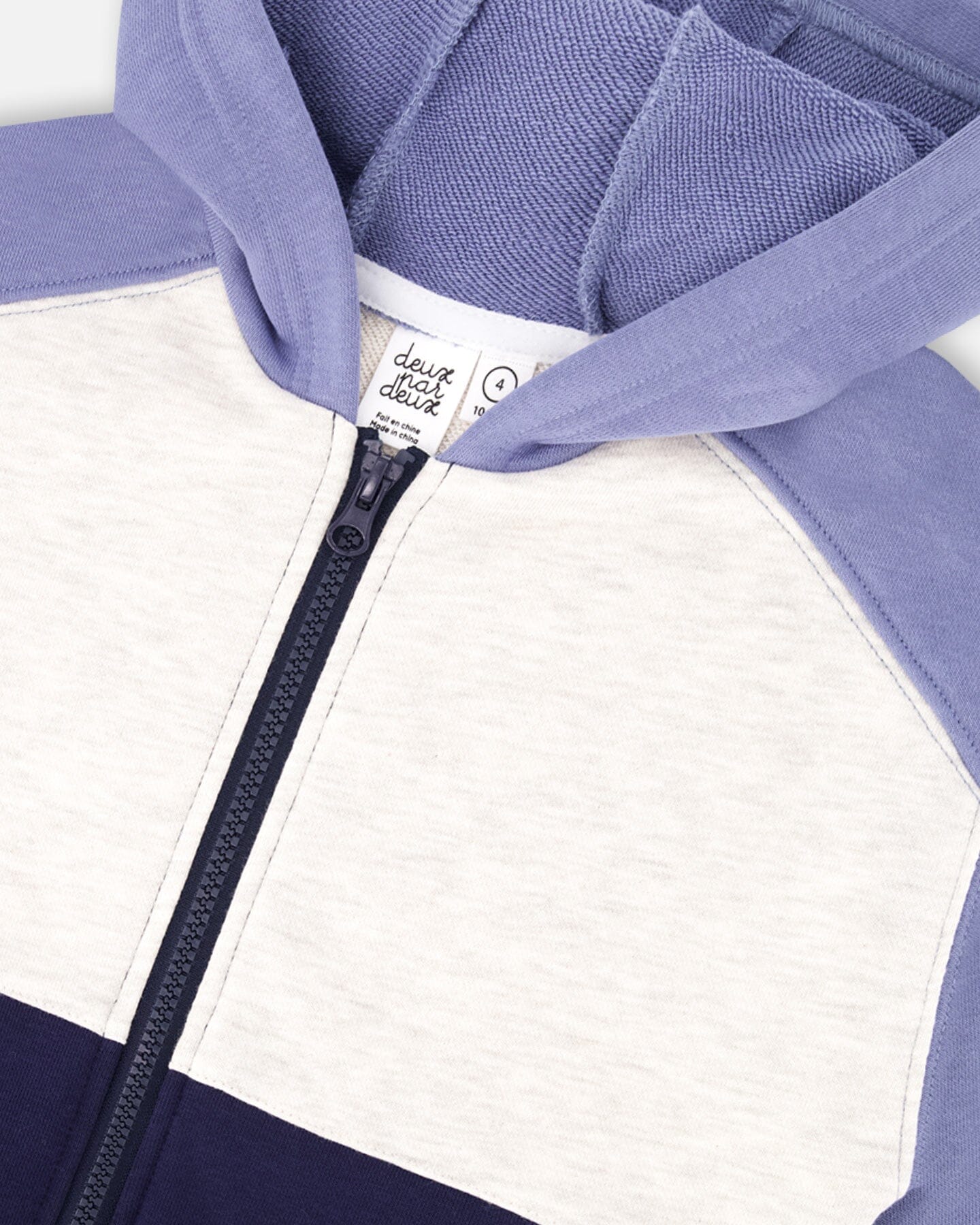 Deux Par Deux boys colorblock zip hoodie
