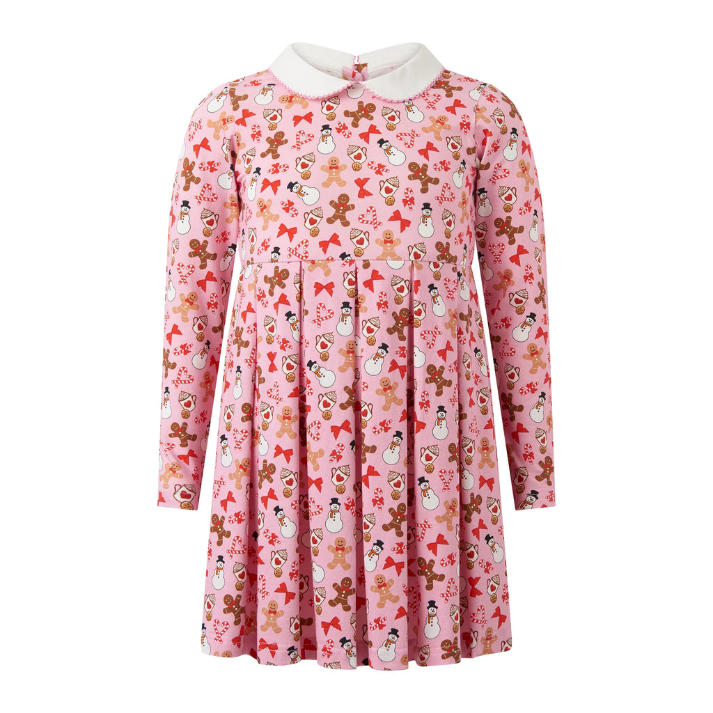 Rachel Riley girls gingerbread jersey dress