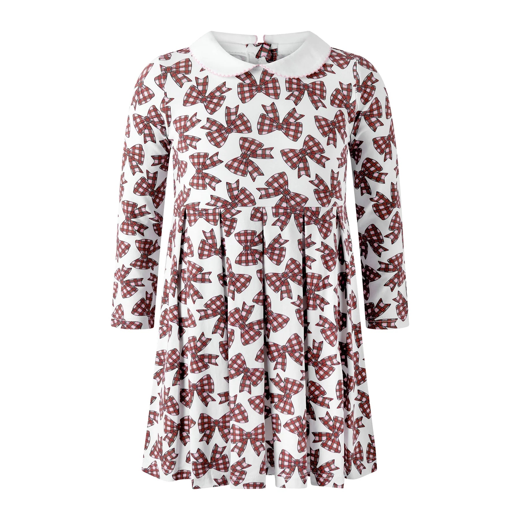 Rachel Riley girls tartan bow jersey dress