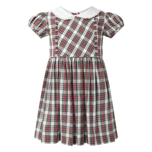 Rachel Riley girls tartan frill dress