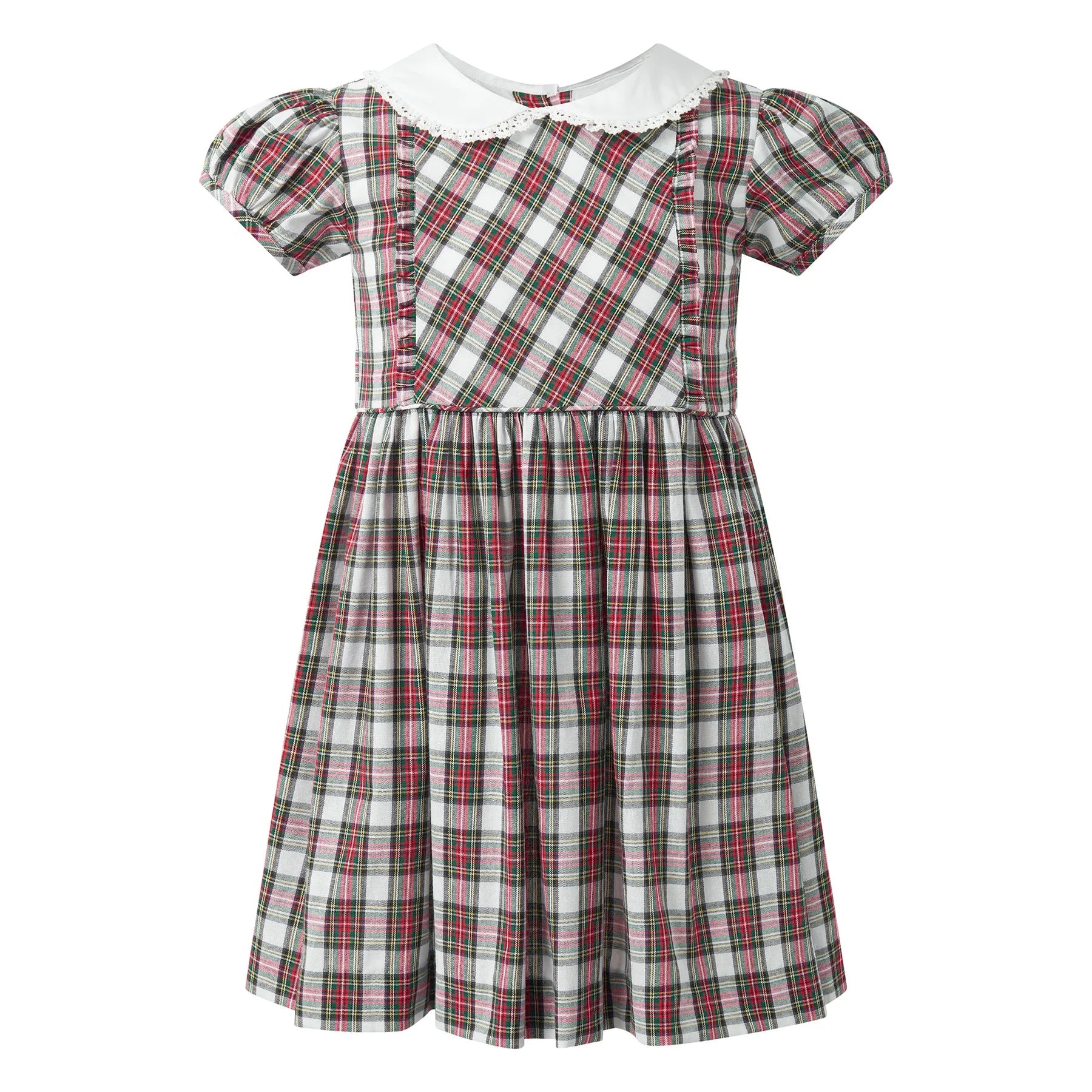Rachel Riley girls tartan frill dress