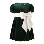 Rachel Riley girls velvet bow dress