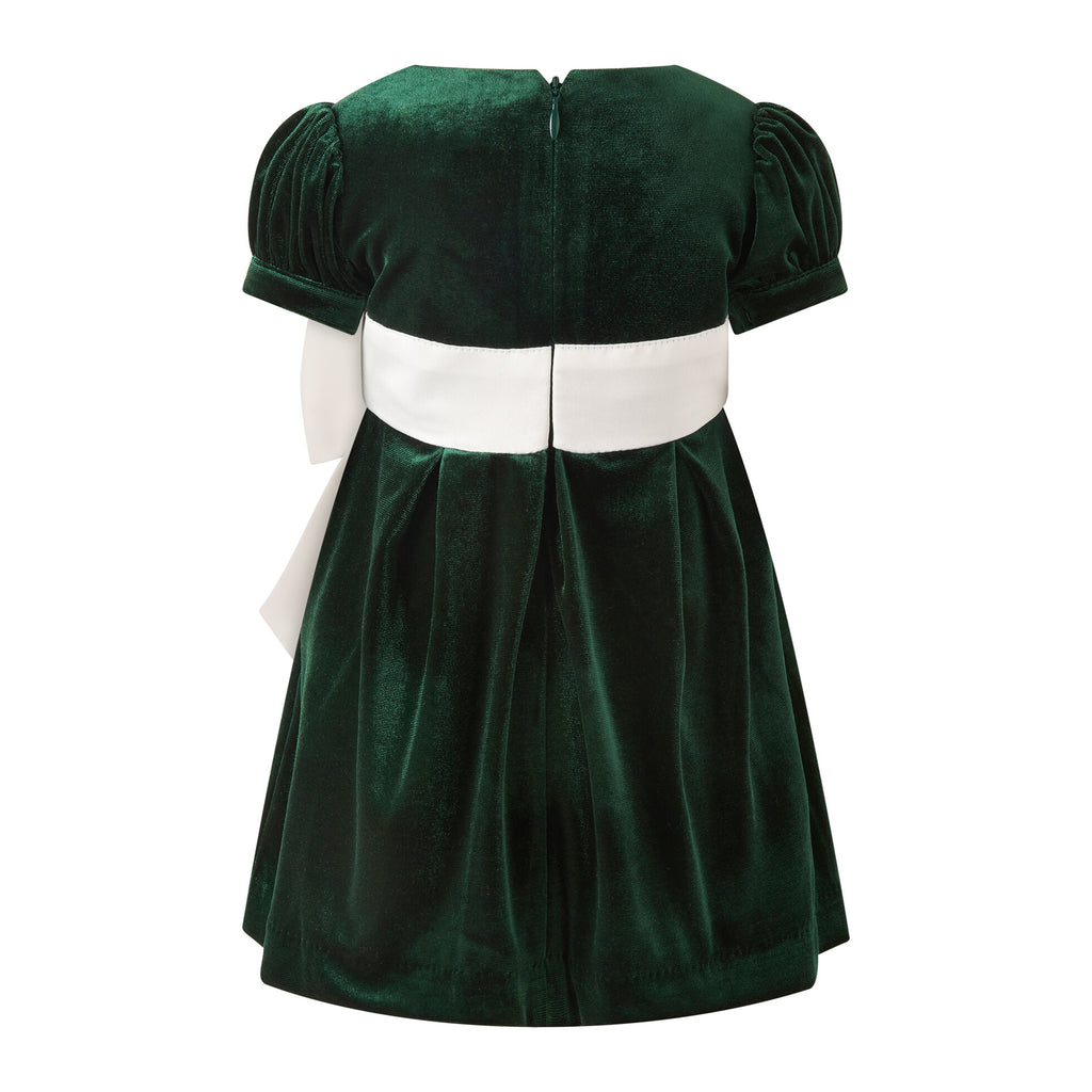 Rachel Riley girls velvet bow dress