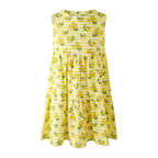 Rachel Riley girls lemon stripe jersey dress
