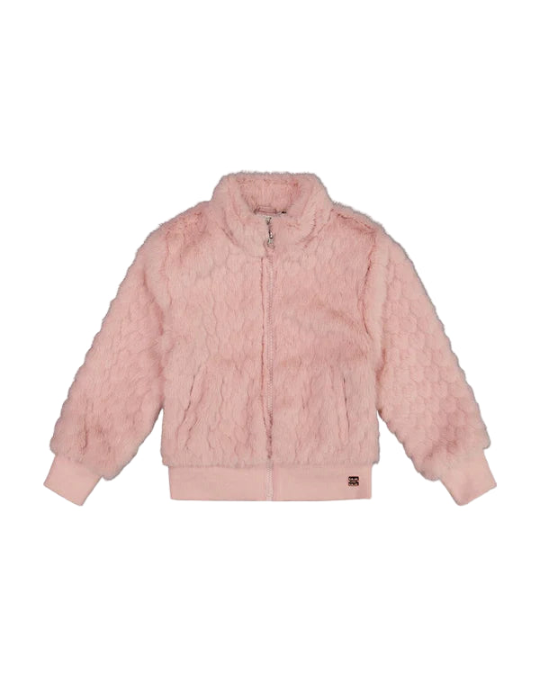 Deux Par Deux girls faux fur jacquard jacket