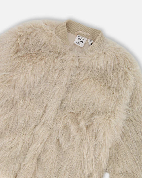 Deux Par Deux girls faux fur coat