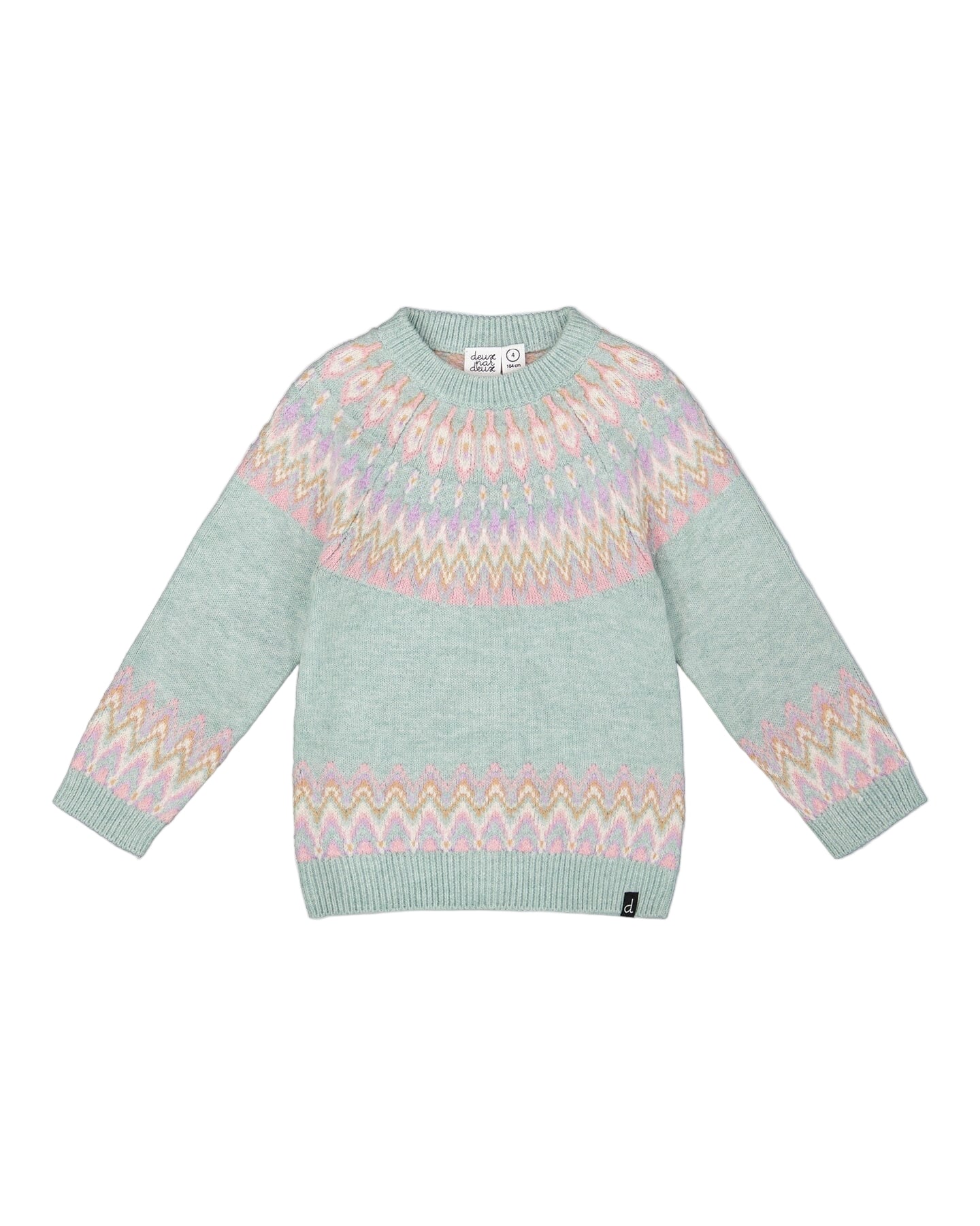 Deux Par Deux girls Norwegian jacquard sweater