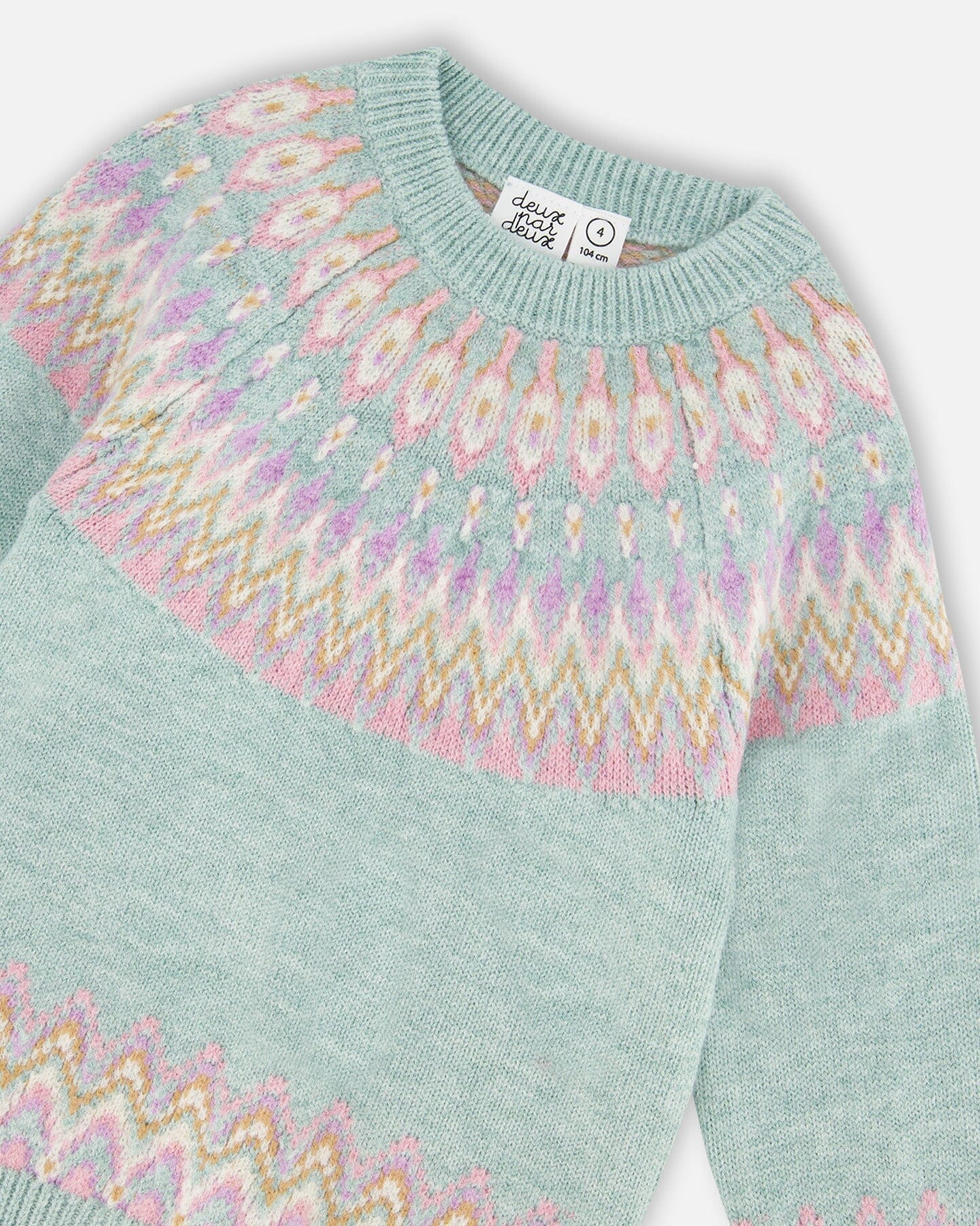 Deux Par Deux girls Norwegian jacquard sweater