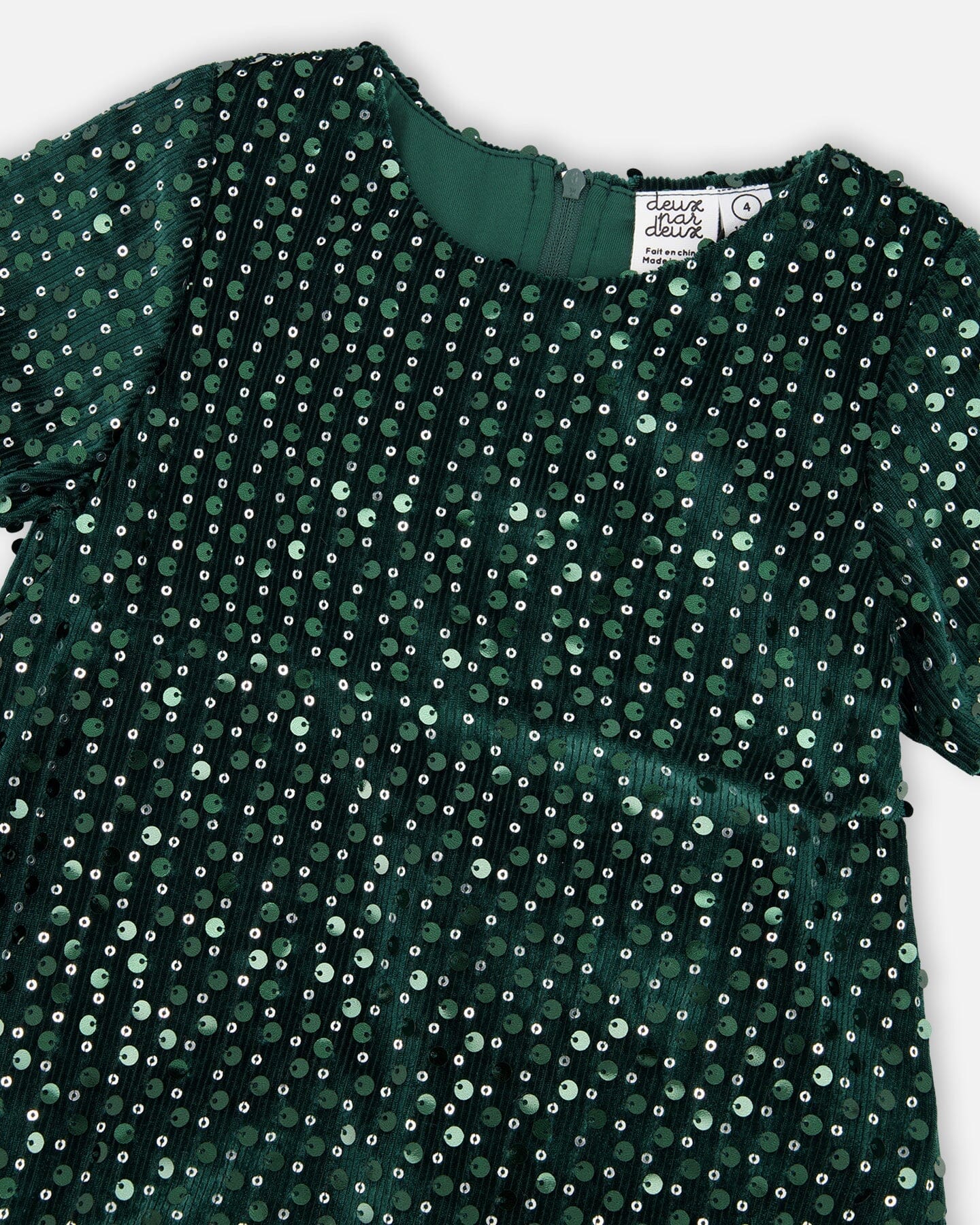 Deux Par Deux girls velvet sequin dress