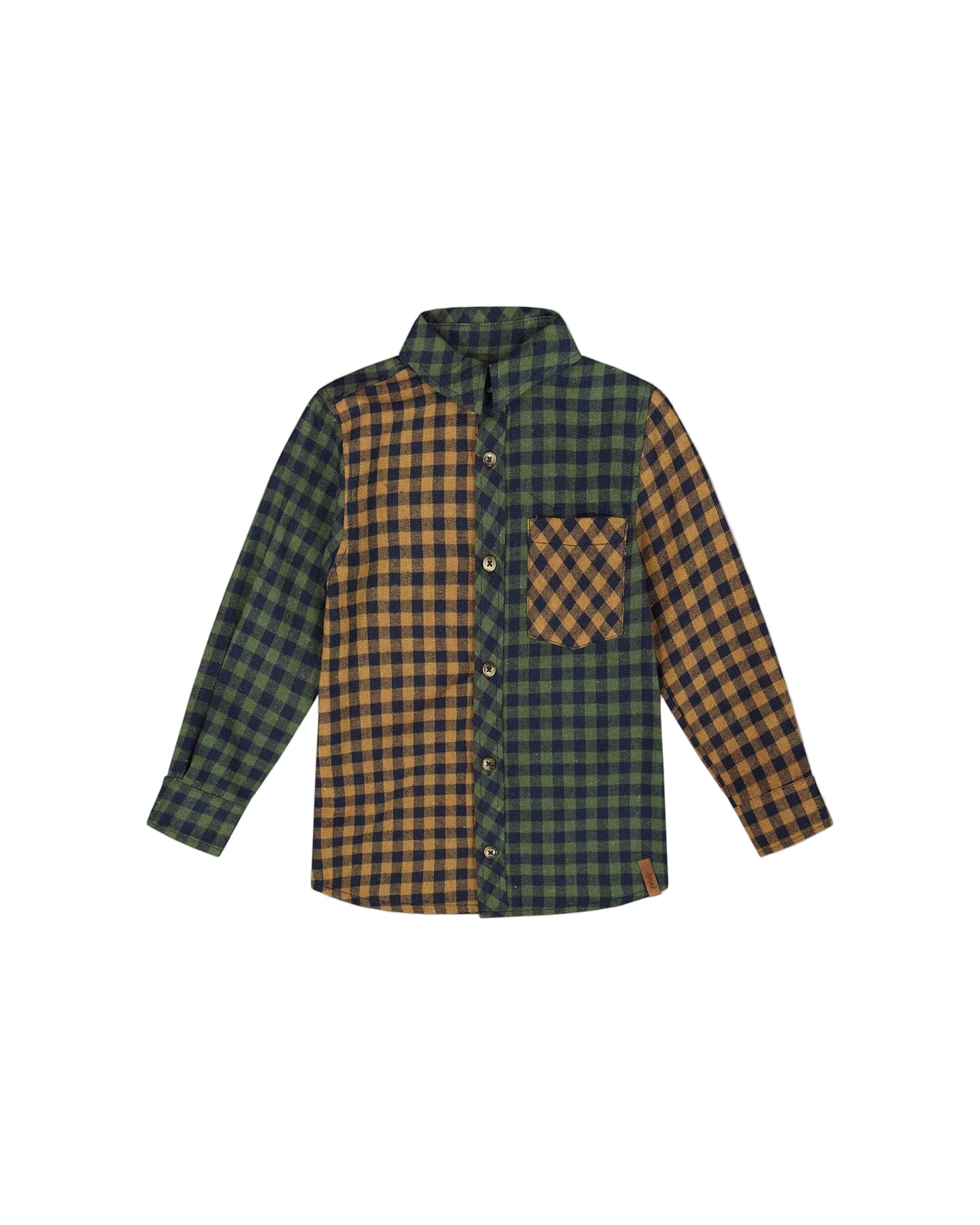 Deux Par Deux boys flannel two tone shirt