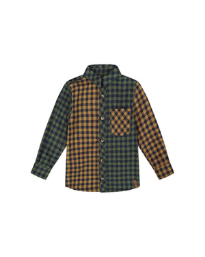 Deux Par Deux boys flannel two tone shirt