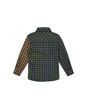 Deux Par Deux boys flannel two tone shirt