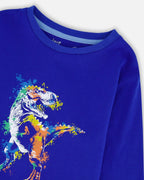 Deux Par Deux boys dinosaure graphic long sleeve tee