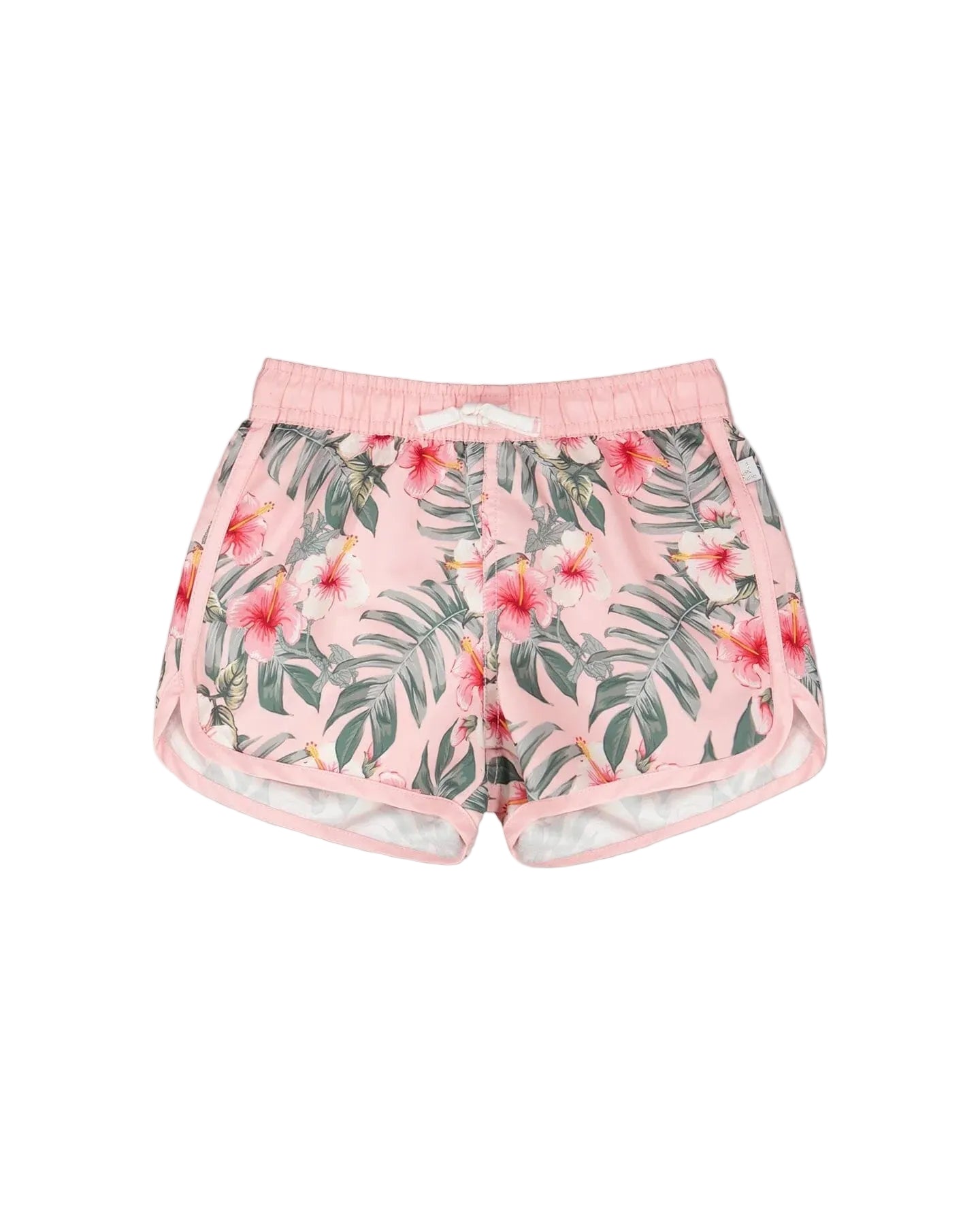 Deux Par Deux girls hibiscus print swim shorts