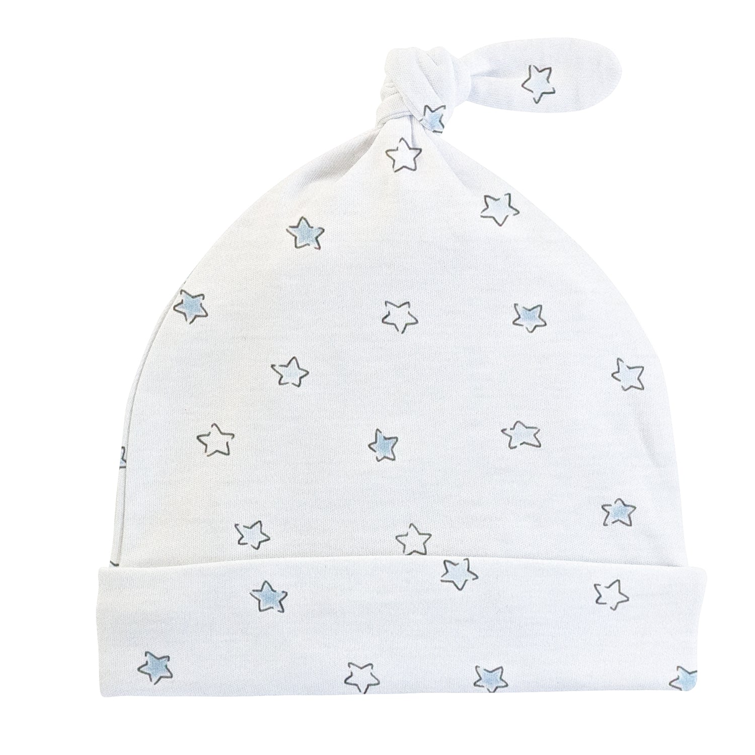 Baby Club Chic infant boy little blue stars print knot hat