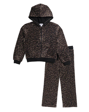 Splendid girls cheetah zip up set