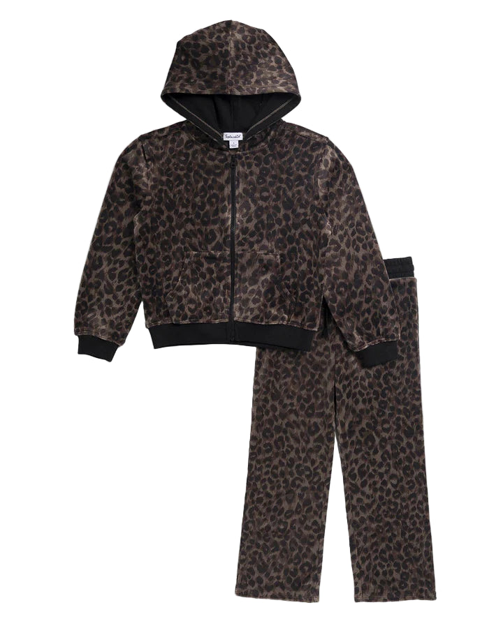 Splendid girls cheetah zip up set