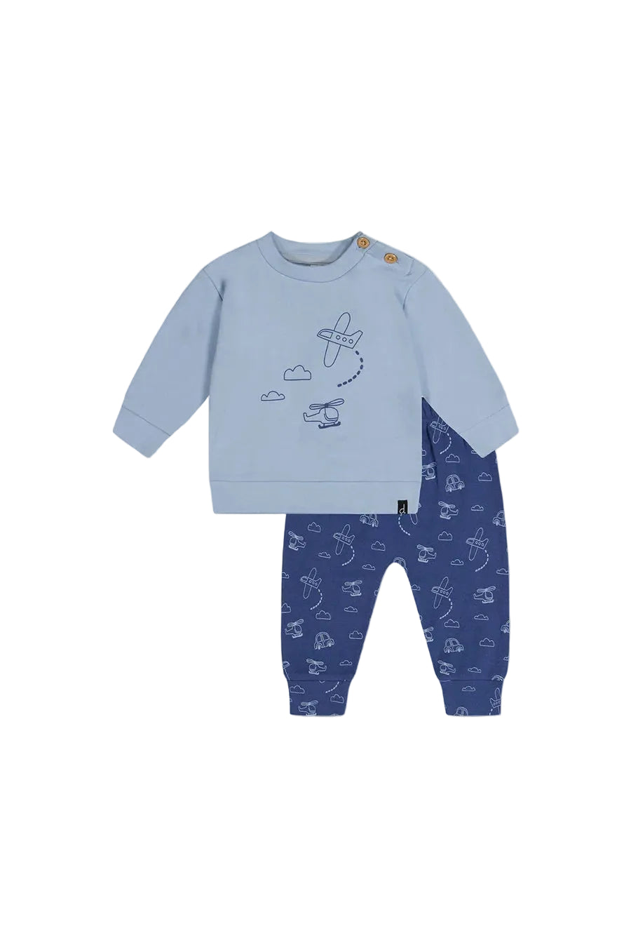 Deux Par Deux infant boy airplane print set