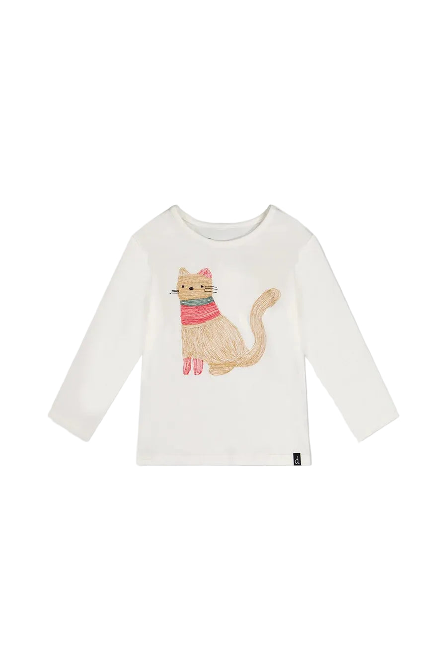 Deux Par Deux girls cat print long sleeve tee