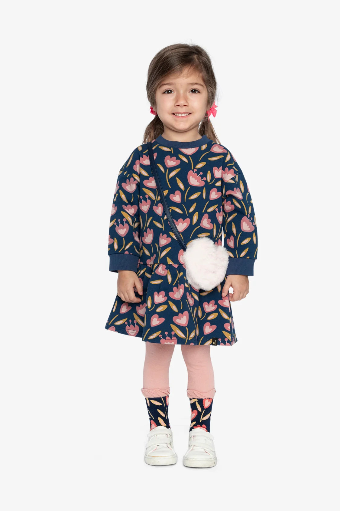 Deux Par Deux girls tulip print dress & purse set
