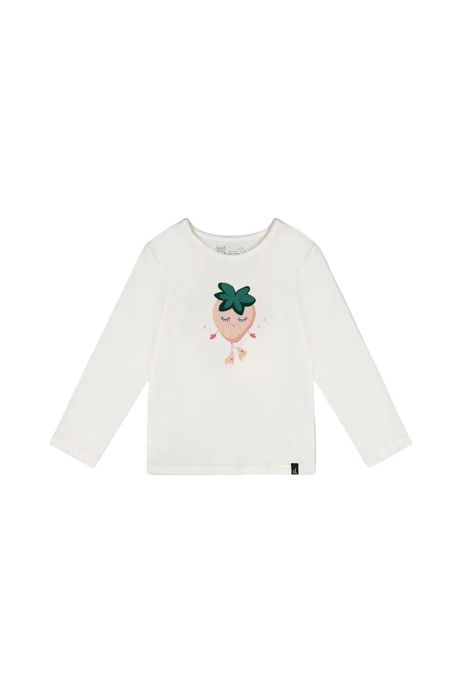 Deux Par Deux girls strawberry graphic long sleeve tee