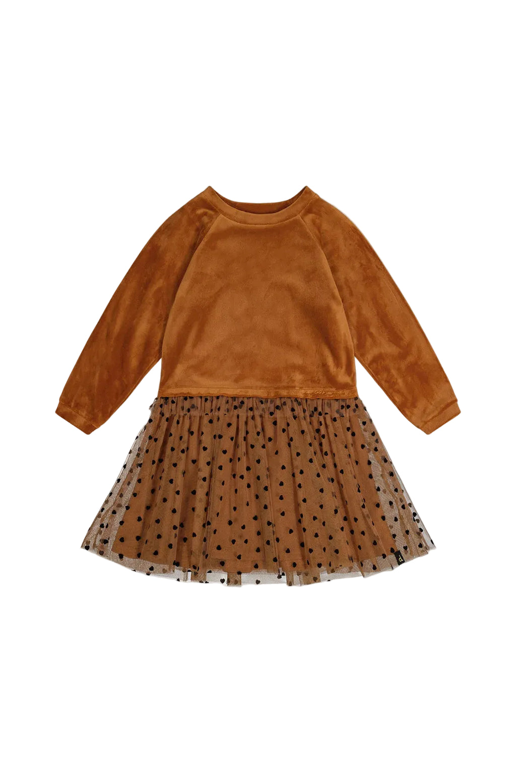 Deux Par Deux girls velour top tulle dress