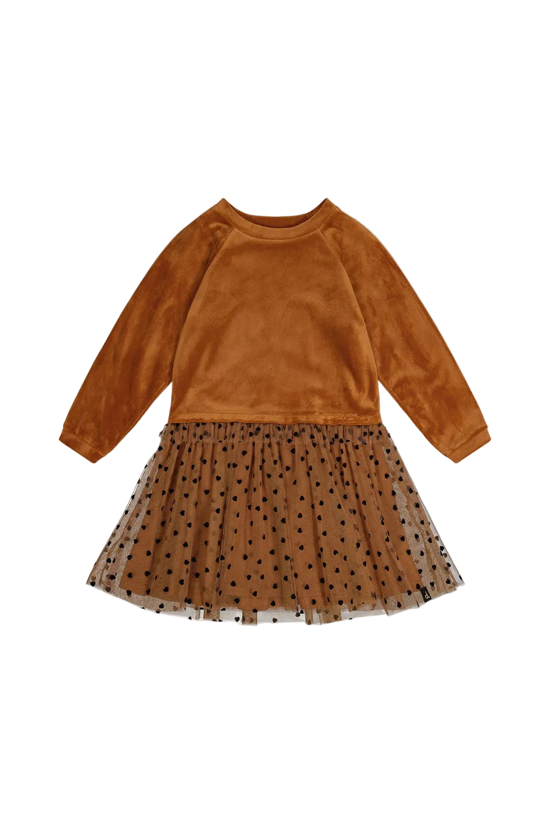 Deux Par Deux girls velour top tulle dress