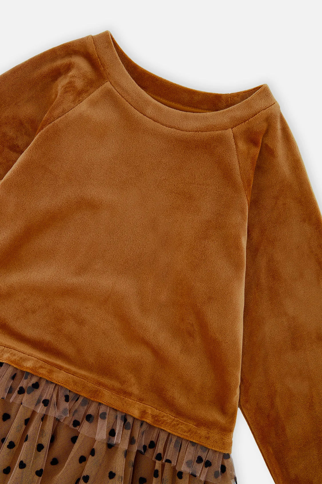 Deux Par Deux girls velour top tulle dress