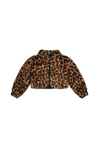 Deux Par Deux girls leopard print faux fur jacket