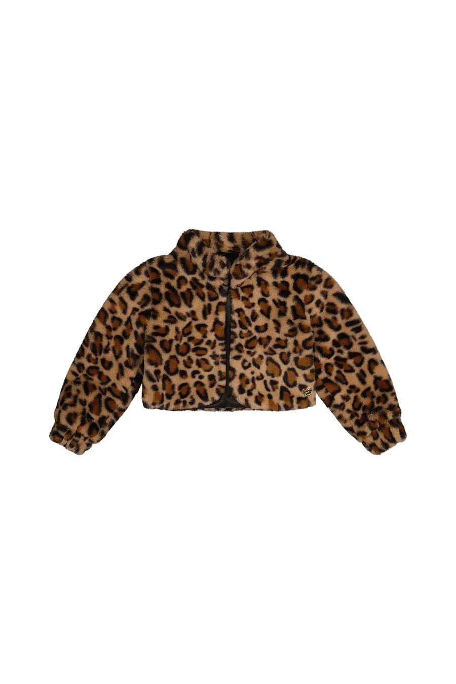 Deux Par Deux girls leopard print faux fur jacket