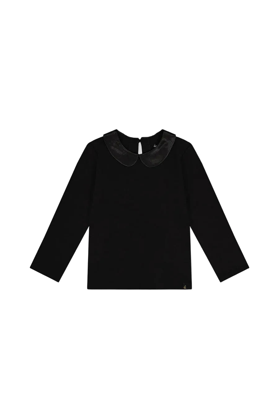 Deux Par Deux girls satin collar long sleeve shirt