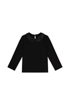 Deux Par Deux girls satin collar long sleeve shirt