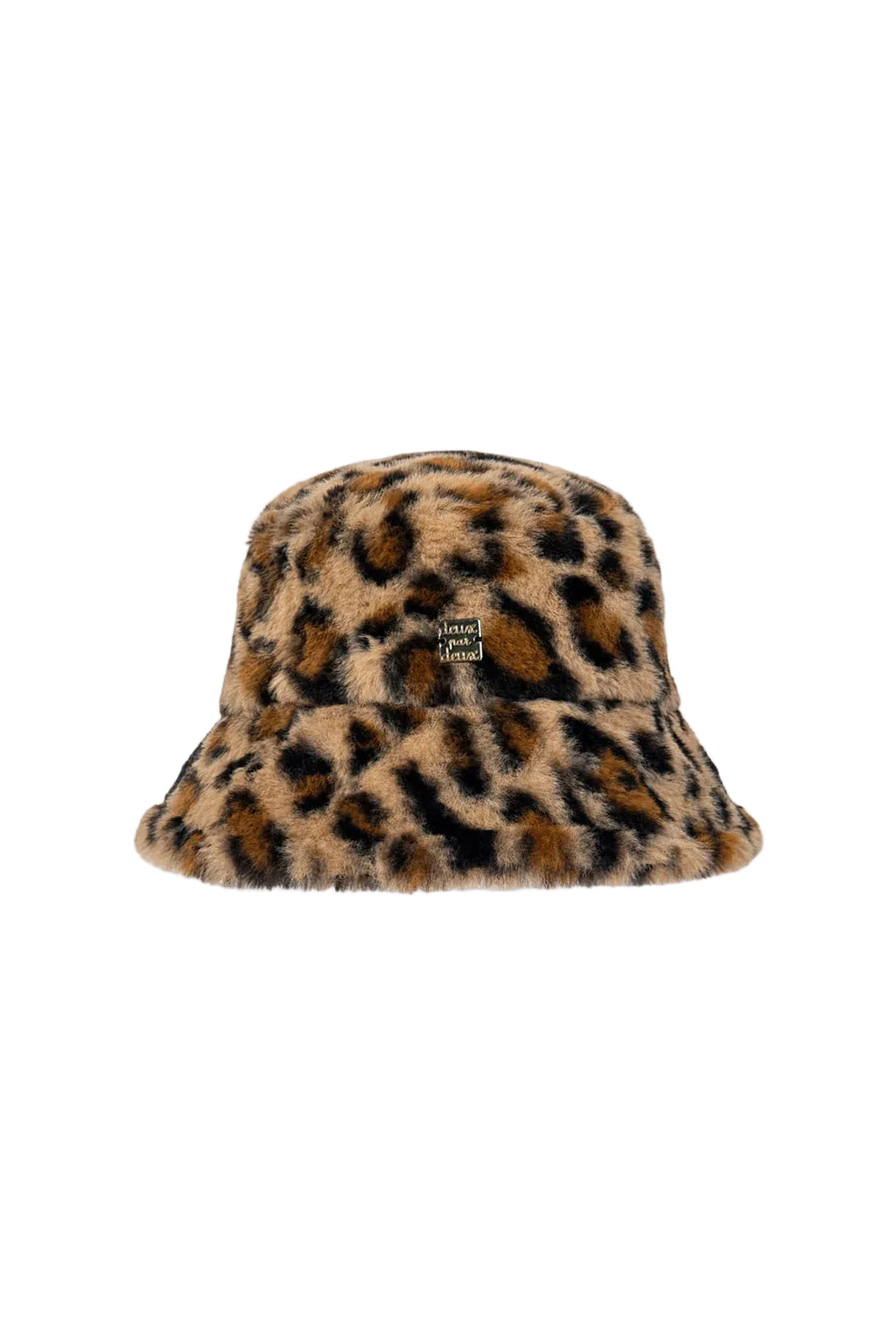 Deux Par Deux girls leopard print faux fur hat